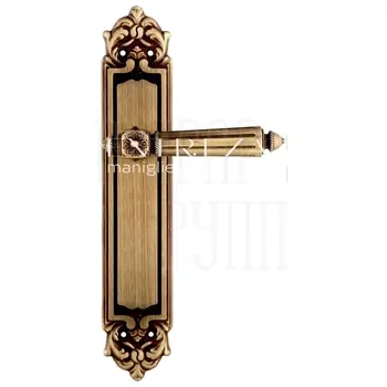 Дверная ручка Extreza 'LEON' (Леон) 303 на планке PL02 матовая бронза