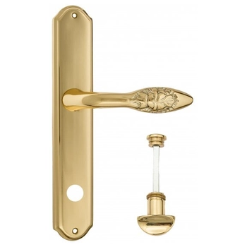 Дверная ручка Venezia 'CASANOVA' на планке PL02 полированная латунь (wc)