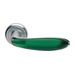 Дверные ручки на розетке Morelli Luxury "Murano", матовый хром + матовое стекло зеленое