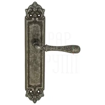 Дверная ручка Extreza 'CARRERA' (Каррера) 321 на планке PL02 античное серебро