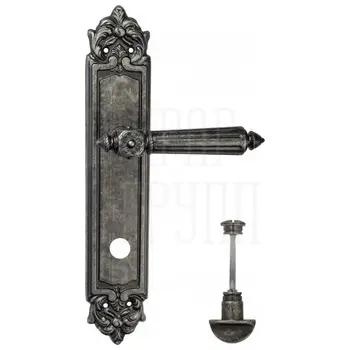 Дверная ручка Venezia 'CASTELLO' на планке PL96 античное серебро (wc)