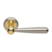 Дверные ручки на розетке Morelli Luxury "Pinokkio", матовый никель + золото