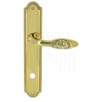 Дверная ручка Extreza 'MIREL-ROSE' (Мирель-роуз) на планке PL03 полированное золото (wc)
