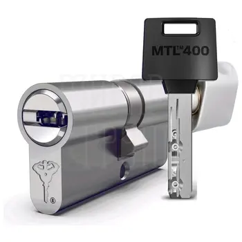 Цилиндровый механизм ключ-вертушка Mul-T-Lock (Светофор) MTL400 100 mm (35+10+55) никель + флажок