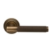 Дверная ручка Extreza "TUBA" (Туба) 126 на круглой розетке R05, матовая бронза