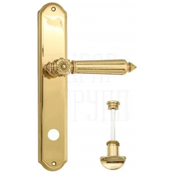 Дверная ручка Venezia 'CASTELLO' на планке PL02 полированная латунь (wc)