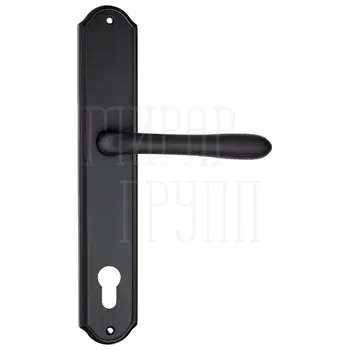 Дверная ручка Fratelli Cattini 'EMMA' на планке PL02 матовый черный (cyl)