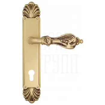 Дверная ручка Venezia 'FLORENCE' на планке PL87 французское золото (cyl)