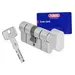 Профильный цилиндр ключ-вертушка ABUS KD10PS Z40/K40 80 mm (35+10+35) H-BOX с удлиненной шейкой ключа, матовый никель