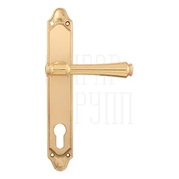 Дверная ручка на планке Melodia 245/158 'Tako' полированная латунь (cyl)