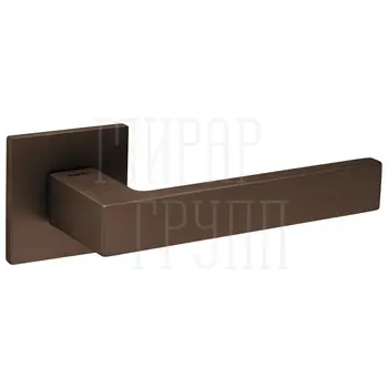 Дверная ручка на тонкой квадратной розетке Tupai Square 2275 5S Q (на тонком основании 5 мм) бронза