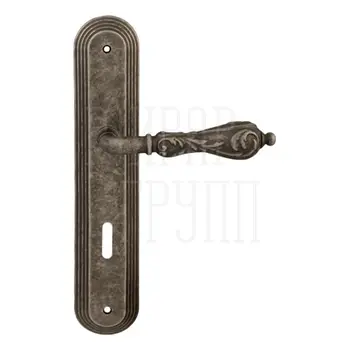 Дверная ручка на планке Melodia 229/235 'Libra' античное серебро (key)