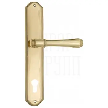 Дверная ручка Venezia 'CALLISTO' на планке PL02 полированная латунь (cyl)