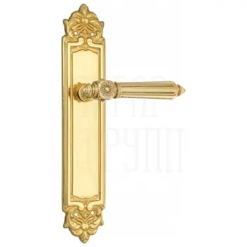 Дверная ручка Venezia 'CASTELLO' на планке PL96 полированная латунь