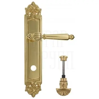 Дверная ручка Venezia 'PELLESTRINA' на планке PL96 полированная латунь (wc-4)
