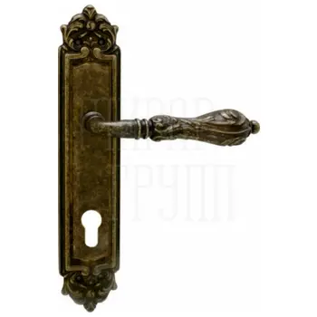 Дверная ручка на планке Melodia 229/229 'Libra' античная бронза (cyl)
