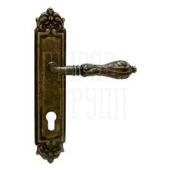 Дверная ручка на планке Melodia 229/229 'Libra' античная бронза (cyl)