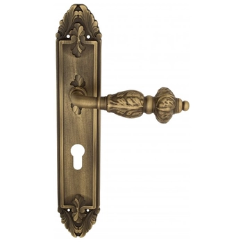 Дверная ручка Venezia 'LUCRECIA' на планке PL90 матовая бронза (cyl)