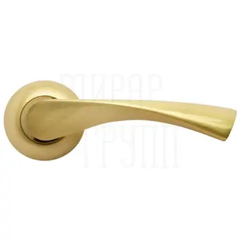 Дверная ручка на круглой розетке RUCETTI RAP 1 матовое золото