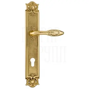 Дверная ручка Venezia 'CASANOVA' на планке PL97 полированная латунь (cyl)