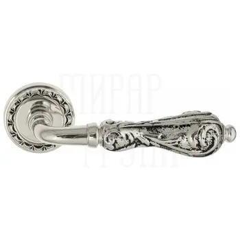 Дверная ручка на розетке Venezia 'MONTE CRISTO' D2 натуральное серебро