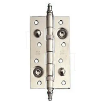 Петля дверная универсальная латунная противосъемная Amig 567 150x82x3 с колпачком и подшипниками полированный хром