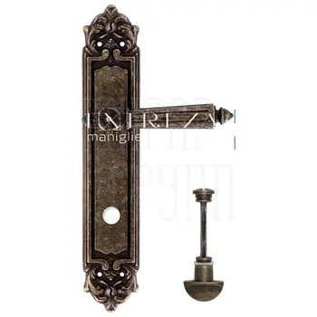 Дверная ручка Extreza 'LEON' (Леон) 303 на планке PL02 античная бронза (wc)