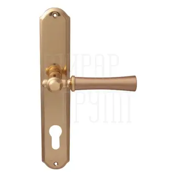 Дверная ручка на планке Melodia 283/131 'Carlo' матовая латунь + латунь (cyl)