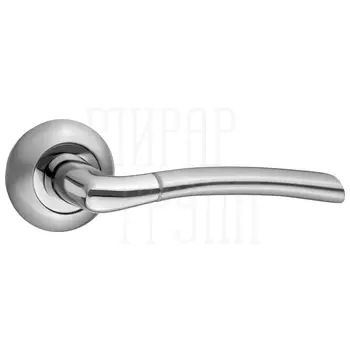 Дверные ручки Renz (Ренц) 'Капри' INDH 38-08 на круглой розетке никель матовый/никель блестящий