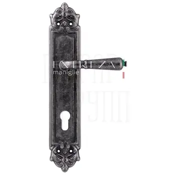Дверная ручка Extreza 'PETRA' (Петра) 304 на планке PL02 античное серебро (cyl)