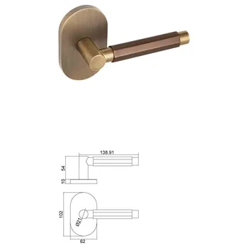 Дверная ручка из латуни Ghobestir "POLLY Collection" G017 на круглой розетке