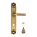 Дверная ручка Venezia 'MOSCA' на планке PL97, французское золото + коричн. (wc-4)