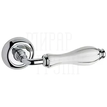 Дверная ручка на розетке Fimet 'Lady' 148 (231С) полированный хром + керамика (F04)