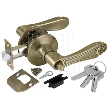 Дверная ручка-защелка Punto (Пунто) DK637 (кл./фик.) бронза