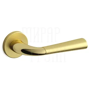 Дверная ручка на розетке Mandelli 'S101' матовое золото + золото