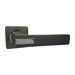 Дверные ручки Renz (Ренц) 'Катания' INDH 301-02 на квадратной розетке, матовый черный никель/хром блестящий