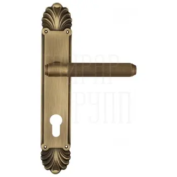 Дверная ручка Venezia 'EXA ZIG' на планке PL87 матовая бронза (cyl)