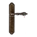 Дверная ручка Extreza "GRETA" (Грета) 302 на планке PL03, античная бронза
