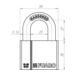 Замок Fuaro (Фуаро) навесной PL-PROTEC-2550 4 fin key (PL-2550) фин. блистер, схема