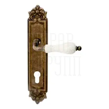 Дверная ручка на планке Melodia 179/229 'Ceramic' + кракелюр античная бронза (cyl)