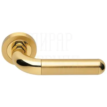 Дверные ручки на розетке Morelli Luxury 'Gavana' матовое золото + золото