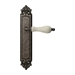 Дверная ручка на планке Melodia 179/229 "Ceramic" + кракелюр, античное серебро