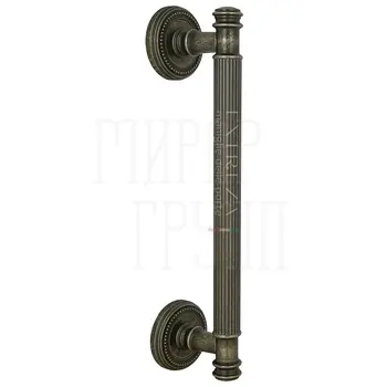 Ручка дверная скоба Extreza 'Benito' (Бенито) 275 мм (225 мм) на круглых розетках R03 античное серебро