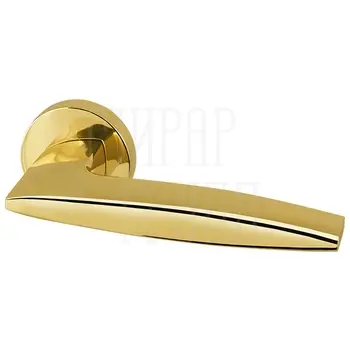 Дверная ручка Armadillo на круглой розетке 'SQUID' URB9 золото 24к