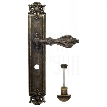 Дверная ручка Venezia 'FLORENCE' на планке PL97 античная бронза (wc)
