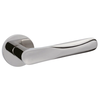 Дверная ручка премиум из латуни Ghobestir 'CITY Collection' 050 на круглом основании полированный хром