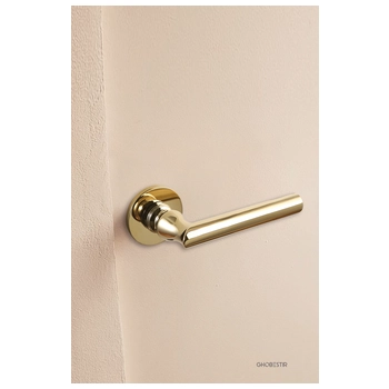Дверная ручка из латуни Ghobestir 'CITY Collection' G035 на тонком круглом основании золото