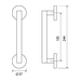 Дверная ручка-скоба Fimet "Michelle" 106 STG/269 (244/195 мм), схема