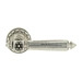 Дверная ручка Extreza "Leon" (Леон) 303 на круглой розетке R02, натуральное серебро + черный