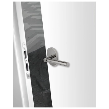 Дверная ручка из латуни Ghobestir 'PANTHER Collection' G007 на круглой розетке никель